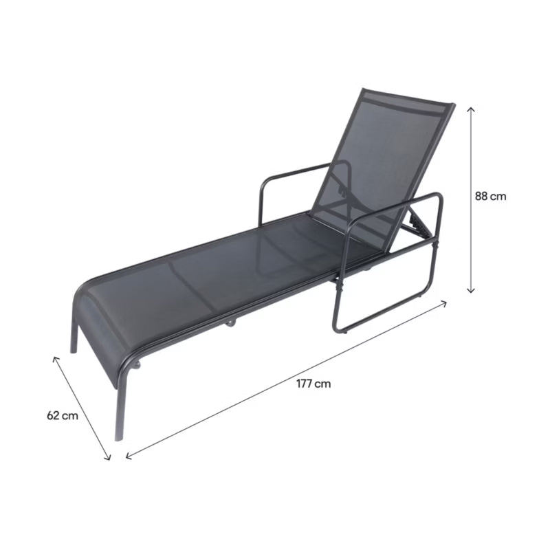 Solseng Krista 202x62 cm Sort 2 Stk