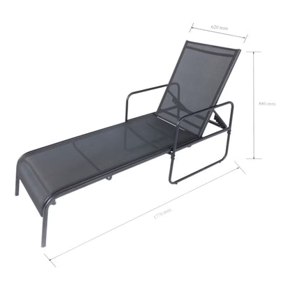 Solseng Krista 202x62 cm Sort 2 Stk