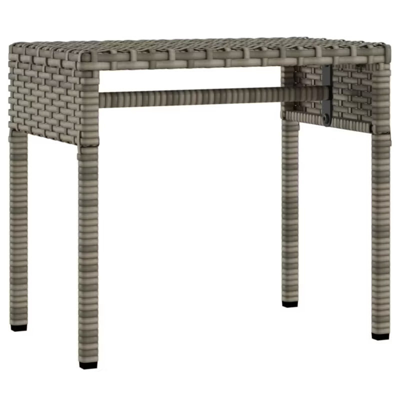 Solseng med Baldakin 62x200 cm Grå Polyrattan