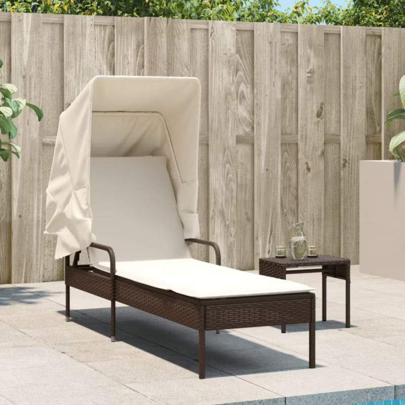 Solseng med Kaleche 200x62 cm Brun