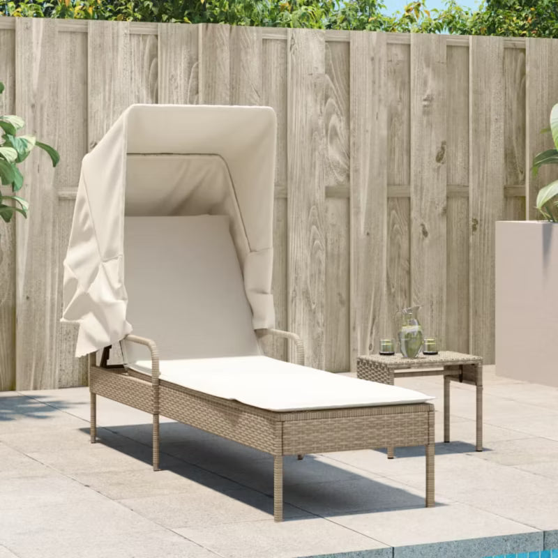 Solseng med Solsejl 62x200 cm Beige