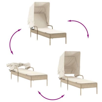 Solseng med Solsejl 62x200 cm Beige