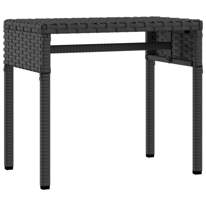 Solseng med Solsejl og Bord 200x62 cm Sort