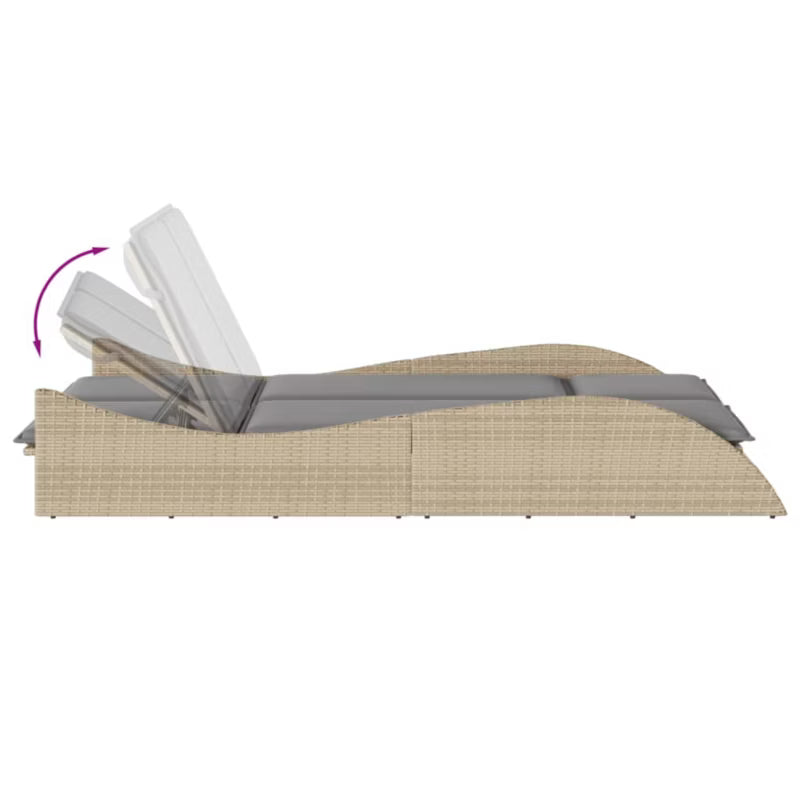 Solseng Poly outdoor 114x205 cm Beige med Hynder