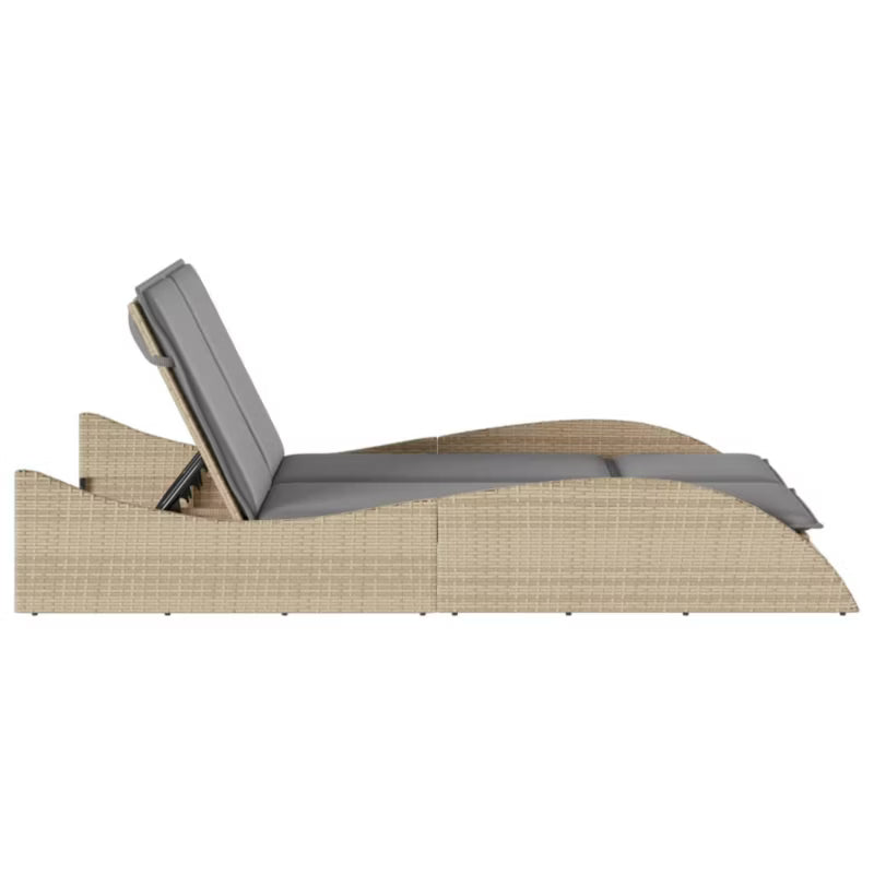 Solseng Poly outdoor 114x205 cm Beige med Hynder