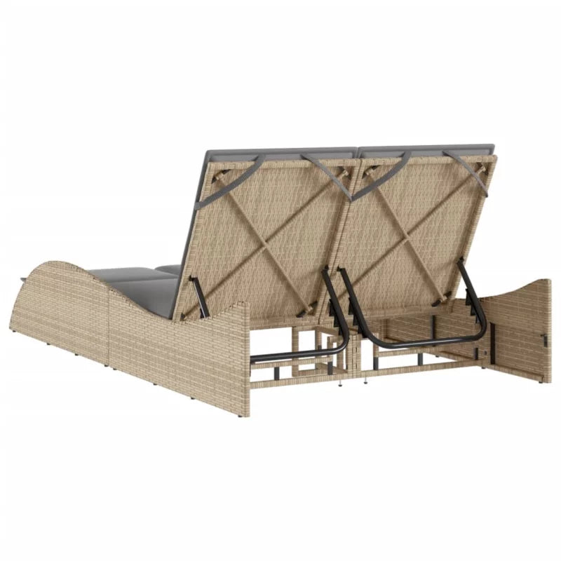 Solseng Poly outdoor 114x205 cm Beige med Hynder