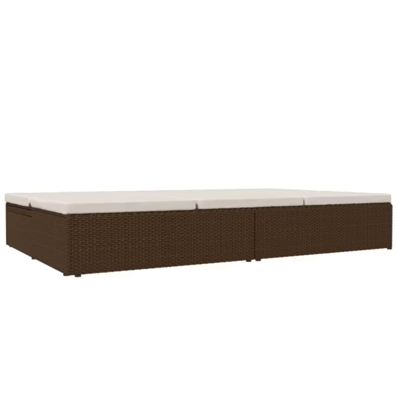 Solseng Poly outdoor Rattan 200x121 cm Brun med Hynder