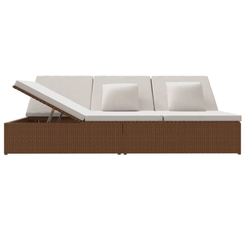 Solseng Poly outdoor Rattan 200x121 cm Brun med Hynder
