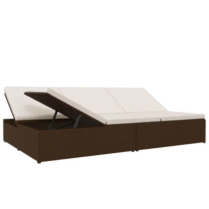 Solseng Poly outdoor Rattan 200x121 cm Brun med Hynder