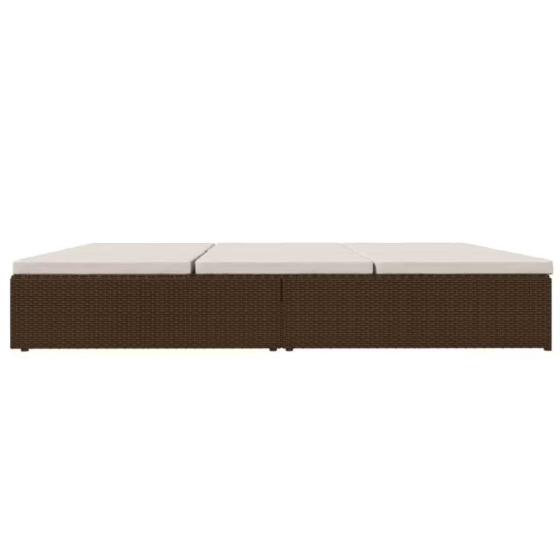 Solseng Poly outdoor Rattan 200x121 cm Brun med Hynder