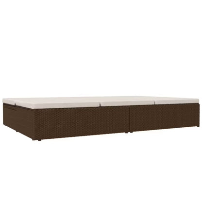 Solseng Poly outdoor Rattan 200x121 cm Brun med Hynder