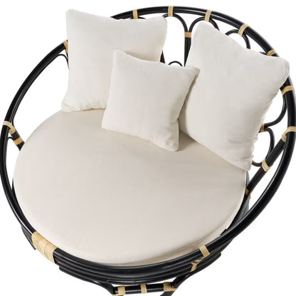 Solseng Rossano 112x110 cm Sort Rattan 2 Stk