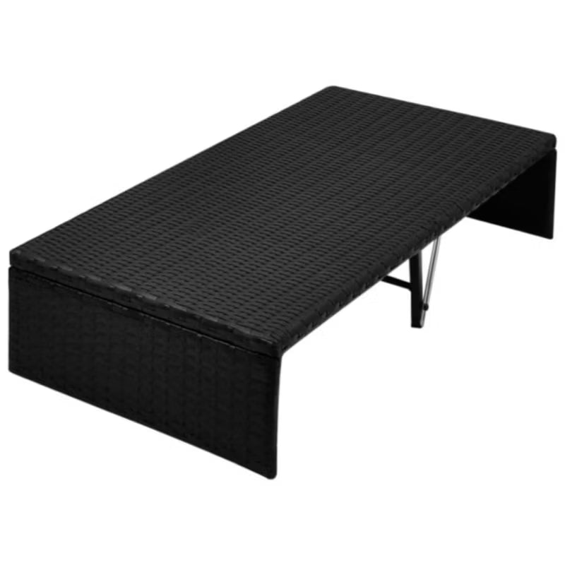Solseng til 2 Personer med Baldakin 190x130 cm Sort
