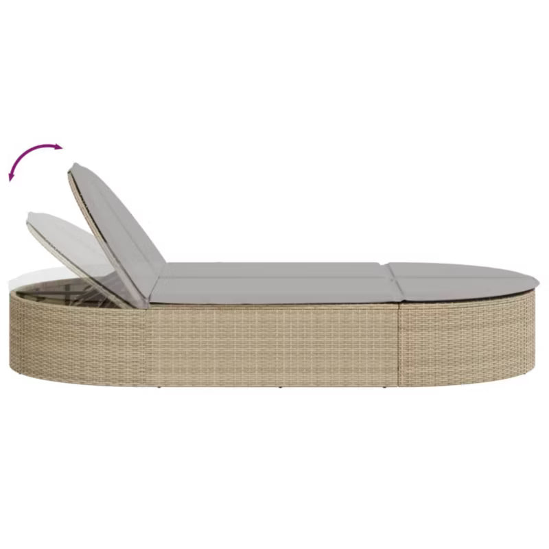 Solvogn Dobbelt 110x200 cm Beige med Hynder