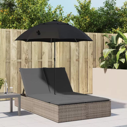 Solvogn Dobbelt 200x164 cm Grå Polybambus med Parasol