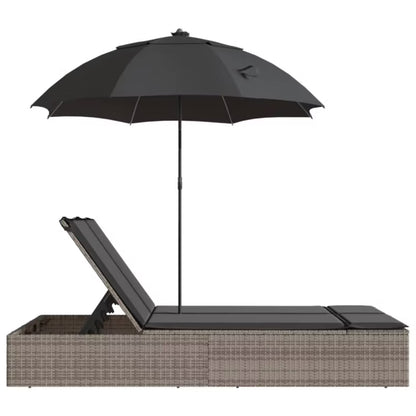 Solvogn Dobbelt 200x164 cm Grå Polybambus med Parasol