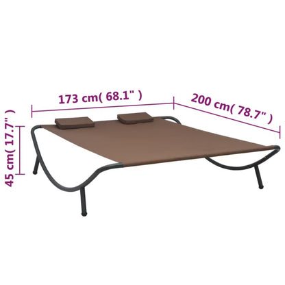 Solvogn Dobbelt 200x173 cm Brun med Hynder