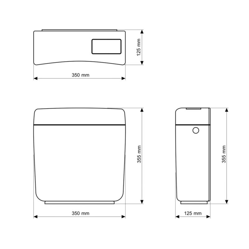 Dolnopłuk WC Stojący Hvid Start/Stop 35x35,5x12,5 cm 5905036631240
