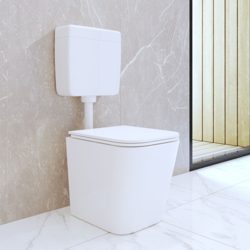 Toiletskyl Hængende Hvid 6L Start/Stop 35x34,5x12,5 cm