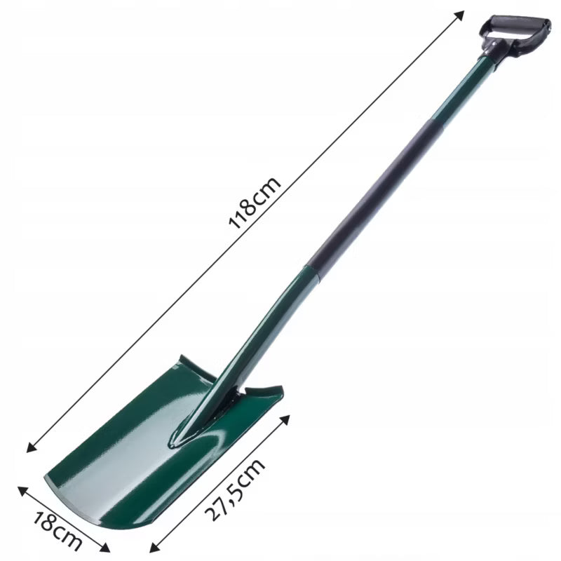 Spade Lige Metal Ergonomisk Skaft 118 cm