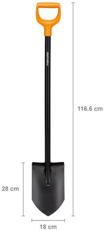 Spids Spade Solid 116,6 cm Sort Stål