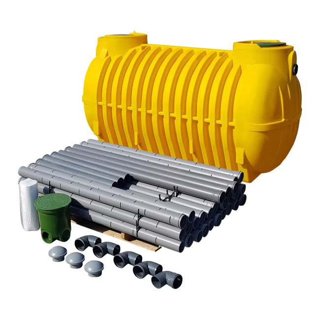 Spildevandsanlæg med Dræn 3500 Liter