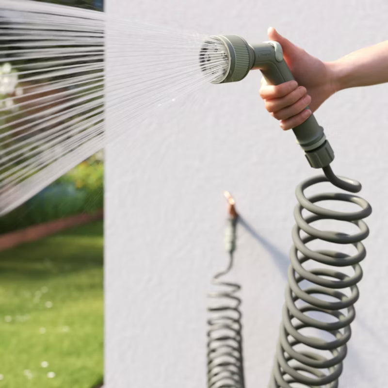 Spiralslange 15 m Grøn med Mundstykke