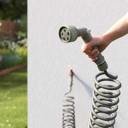 Spiralslange 15 m Grøn med Mundstykke