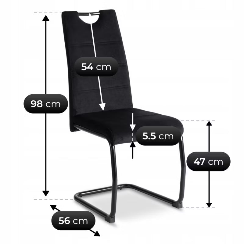 Spisebordsstol Lopez Sort Velour