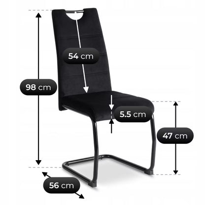 Spisebordsstol Lopez Sort Velour