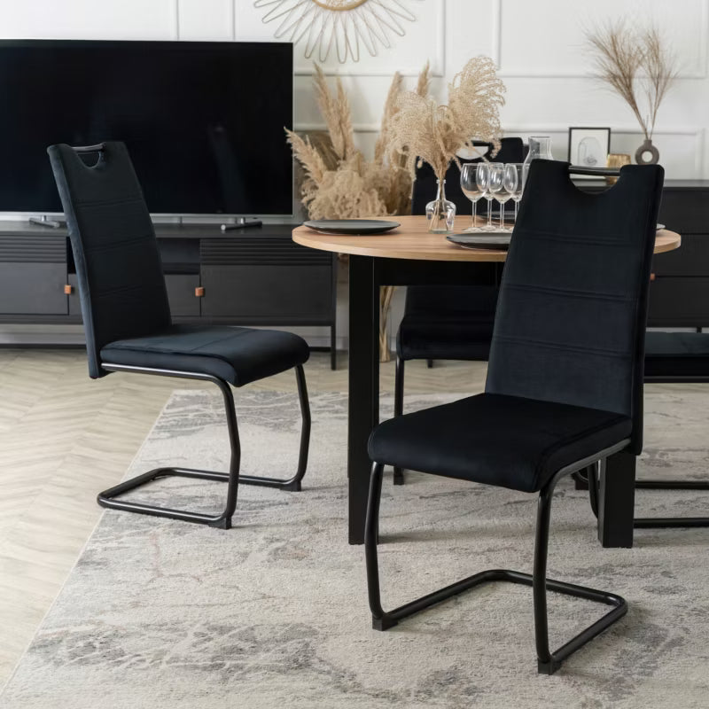 Spisebordsstol Lopez Sort Velour