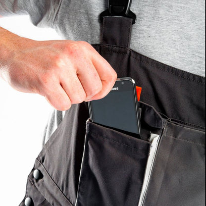 Unisex arbejdsbukser med seler NEO TOOLS LD med lomme til smartphone, 1 stk.