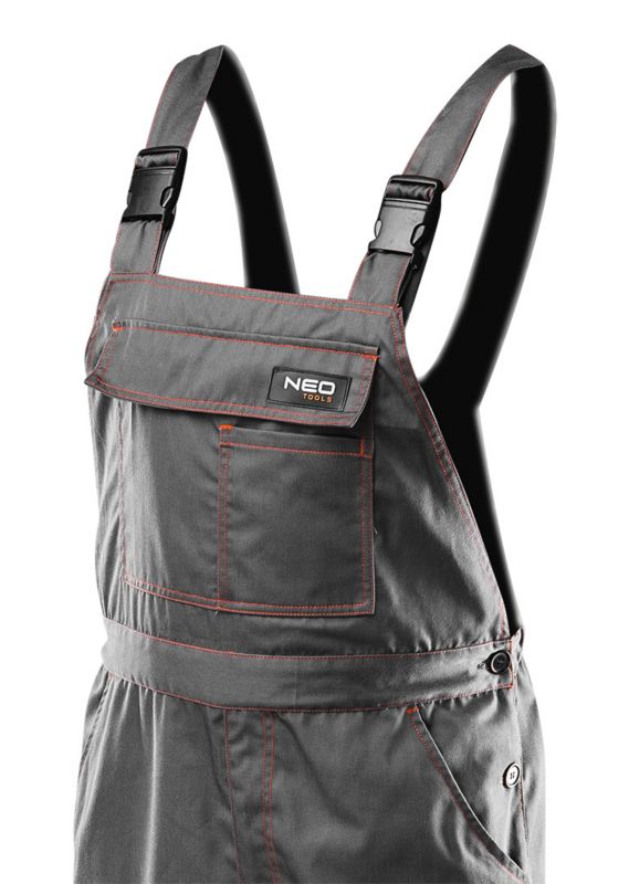 Unisex arbejdsbukser med seler NEO TOOLS M med skumindlæg til knæene, 1 stk.