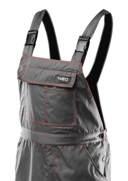 Unisex arbejdsbukser med seler NEO TOOLS XL med skumpuder til knæene, 1 stk.