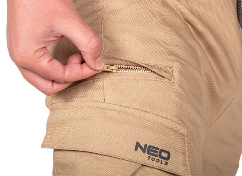 Unisex jogger-arbejdsbukser NEO TOOLS L OUTDOOR, beige, 1 stk.