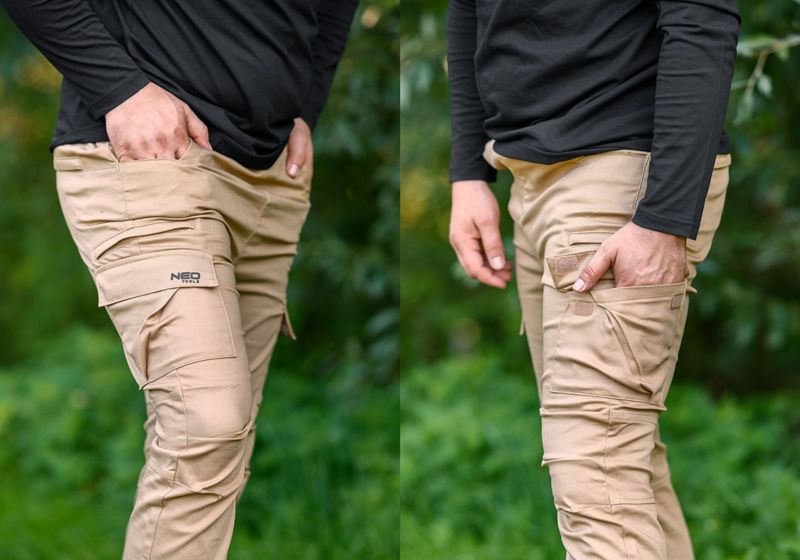 Unisex jogger arbejdstøj bukser NEO TOOLS XXL OUTDOOR, beige, 1 stk.