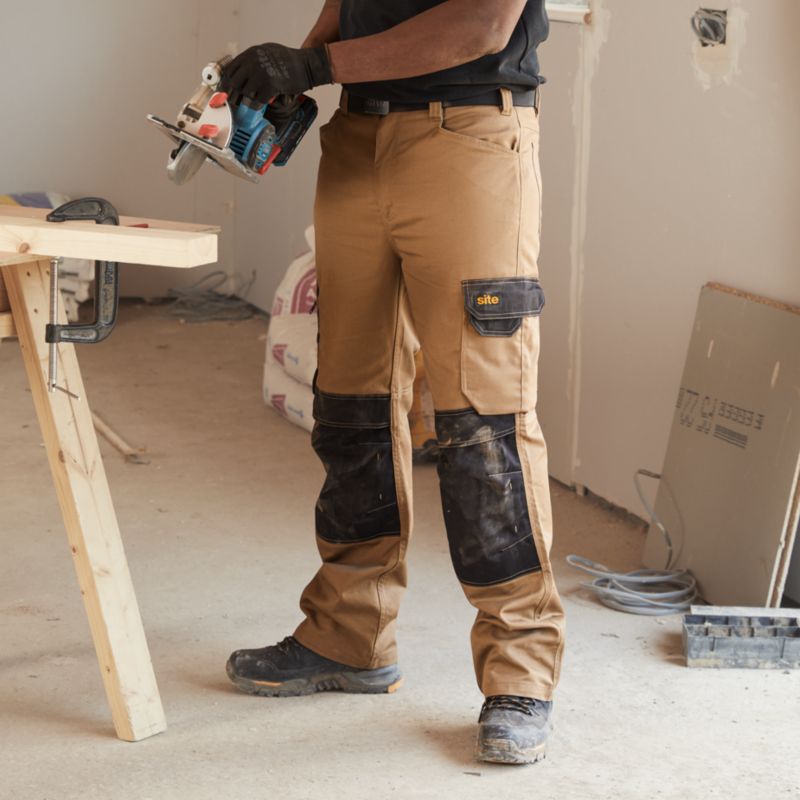 Site Coppell arbejdssbukser i brun W36 L32 46