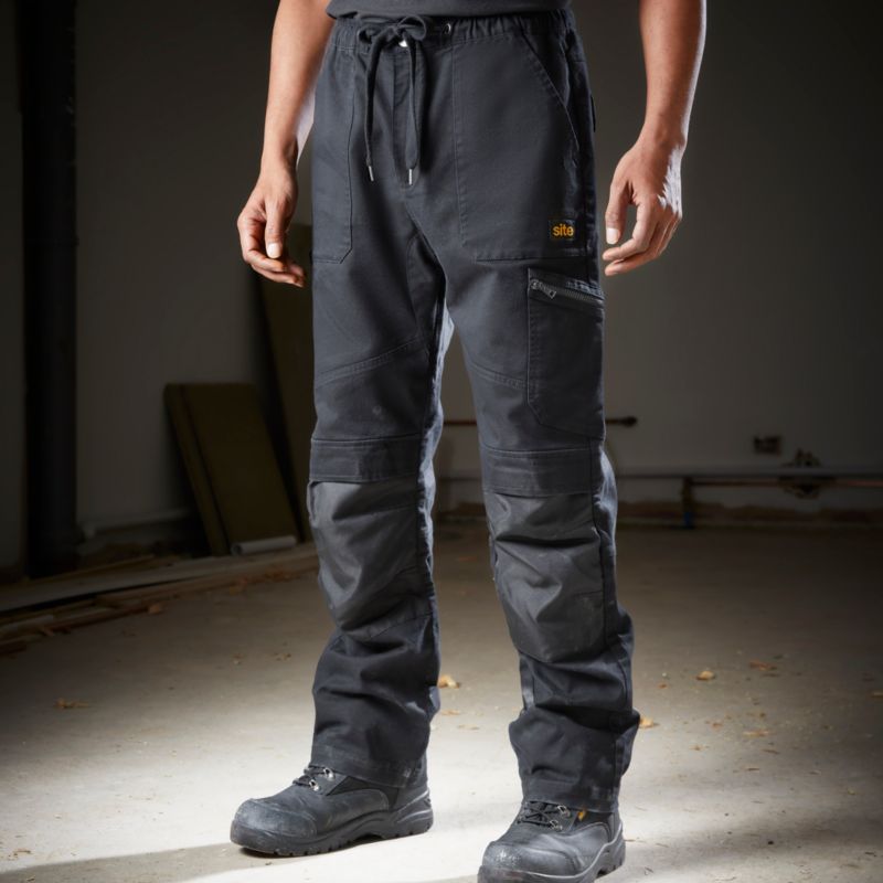 Site Tesem sorte arbejdsbukser W34 L32 44