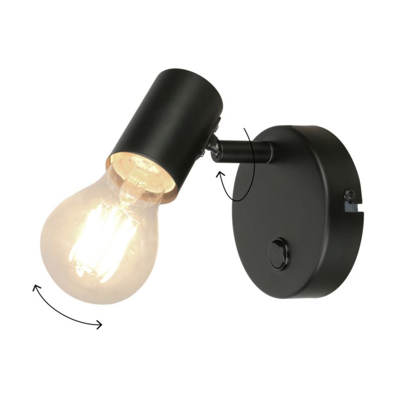 Spot Ghlin 1-punkt E27 Sort Mat 10 cm