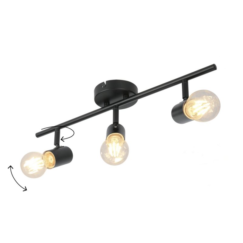Spot Ghlin 3-Punkt E27 Sort Mat 5059340228273