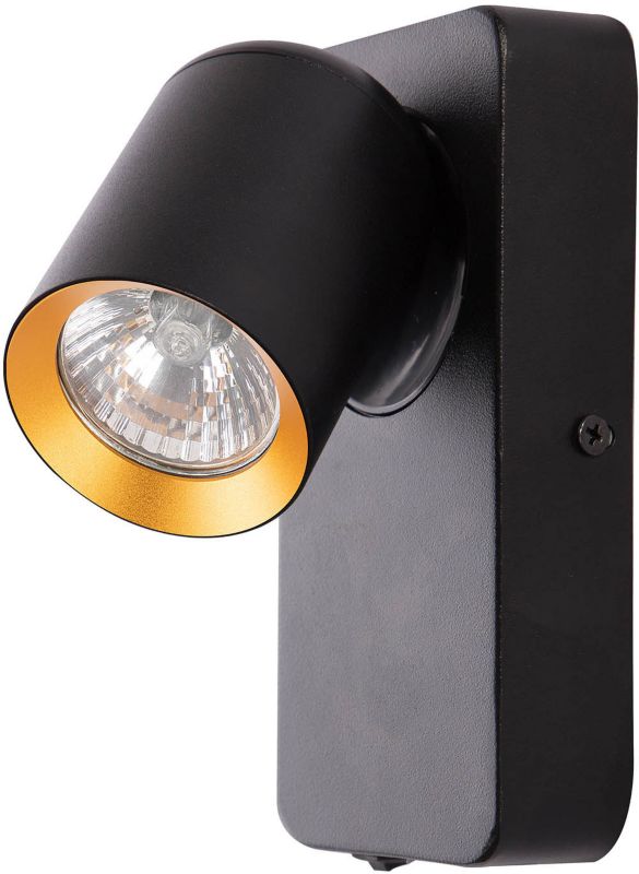 Vægspot Milagro Andy 1xGU10 Sort/Guld