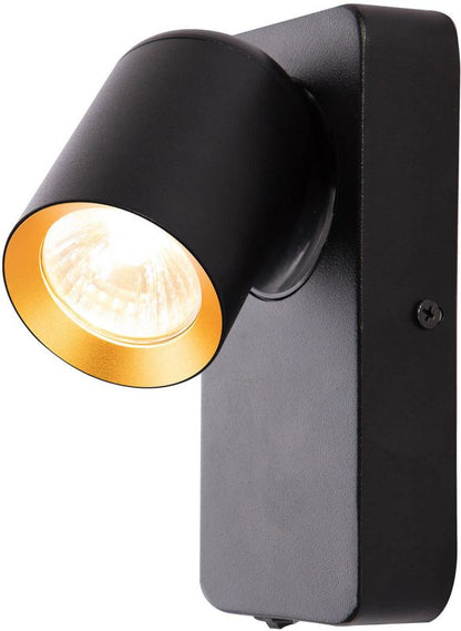 Vægspot Milagro Andy 1xGU10 Sort/Guld