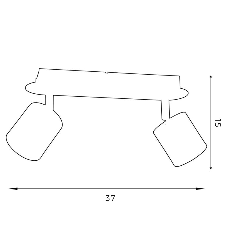 Spot Demia 2 x GU10 Sort 370 mm