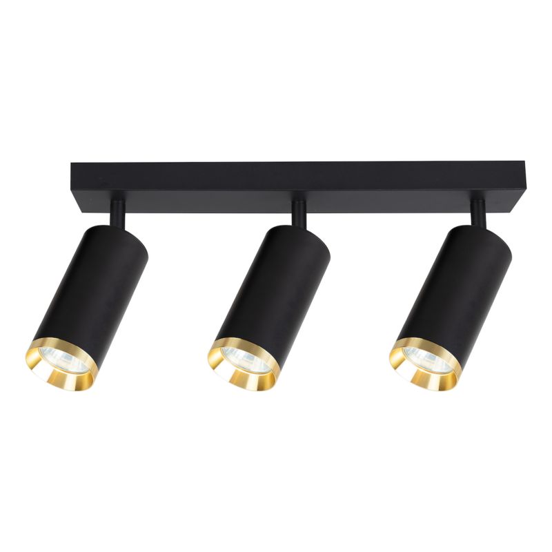 Spot Milagro Mica 3 x GU10 Sort / Guld