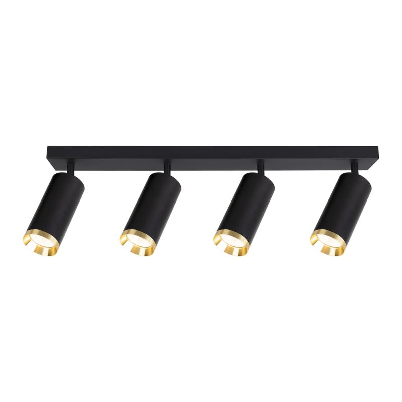 Spot Milagro Mica 4 x GU10 Sort / Guld