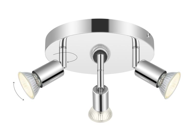 Spot Loft 3-Punkts GU10 Krom 200 mm