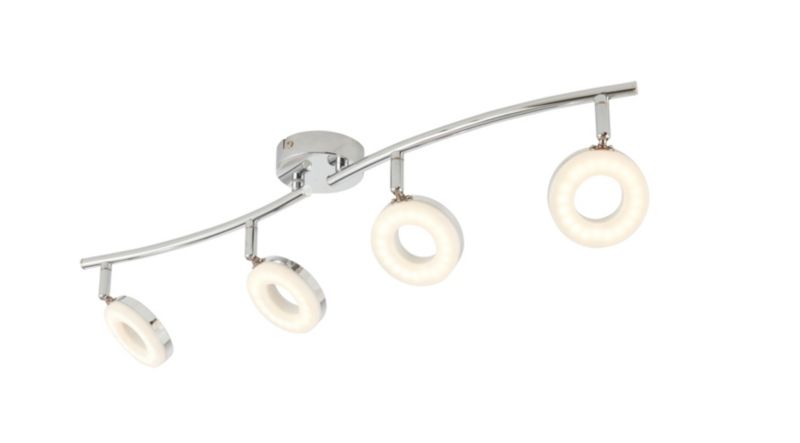GoodHome Muesis spotplafond 4 x LED krom