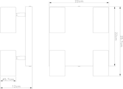 Spot Quentin 4 x GU10 Træ/Hvid
