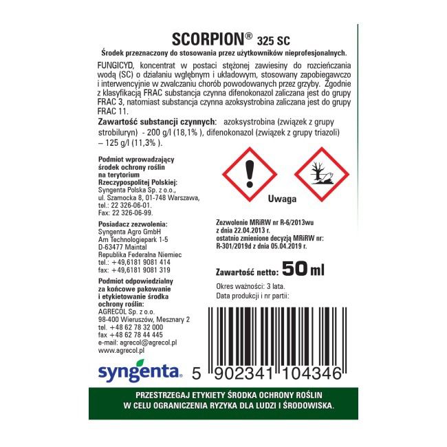 Agrecol Scorpion 325 SC svampemiddel til prydplanter 50 ml
