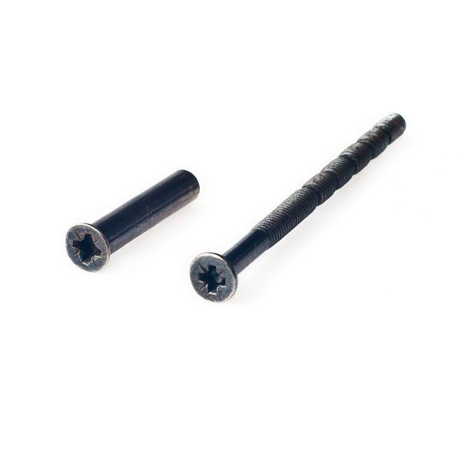 Skruer med møtrik Metalbud 70 mm komplet patineret